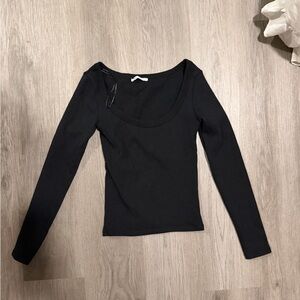 Zara Basic Black Long Sleeve Top